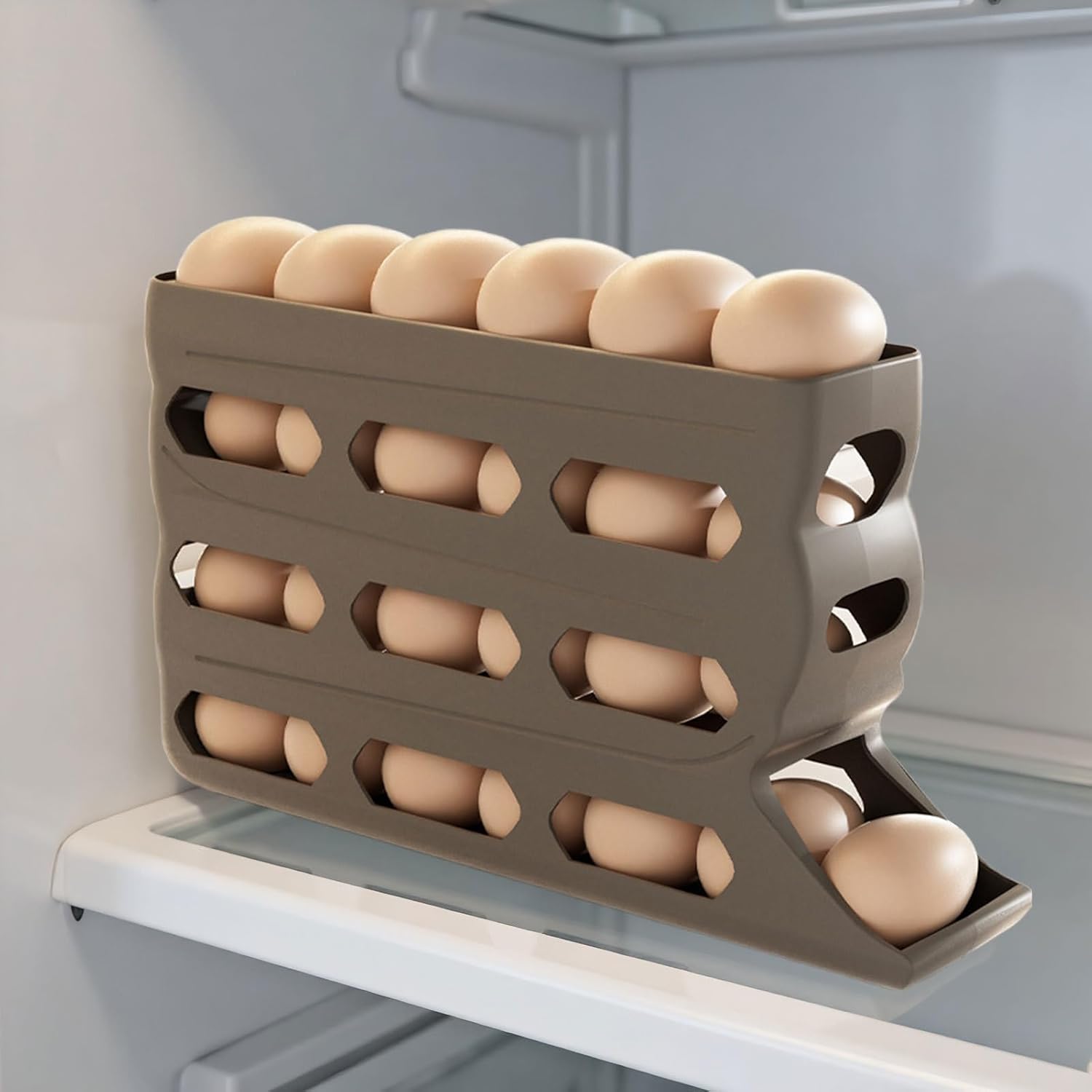 Eieraufbewahrung Für Kühlschrank | 4 Ebenen Automatische Rollfunktion Eierhalter | 30 Stück Rutschfeste Box Für Bäckerei Bauernmarkt