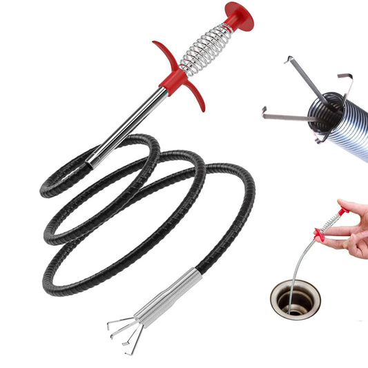 57Cm Spring Pipe Dredging Tools, Drain Snake, Drain Cleaner Sticks Clog Remover Cleaning Household for Kitchenbending Sink Tool